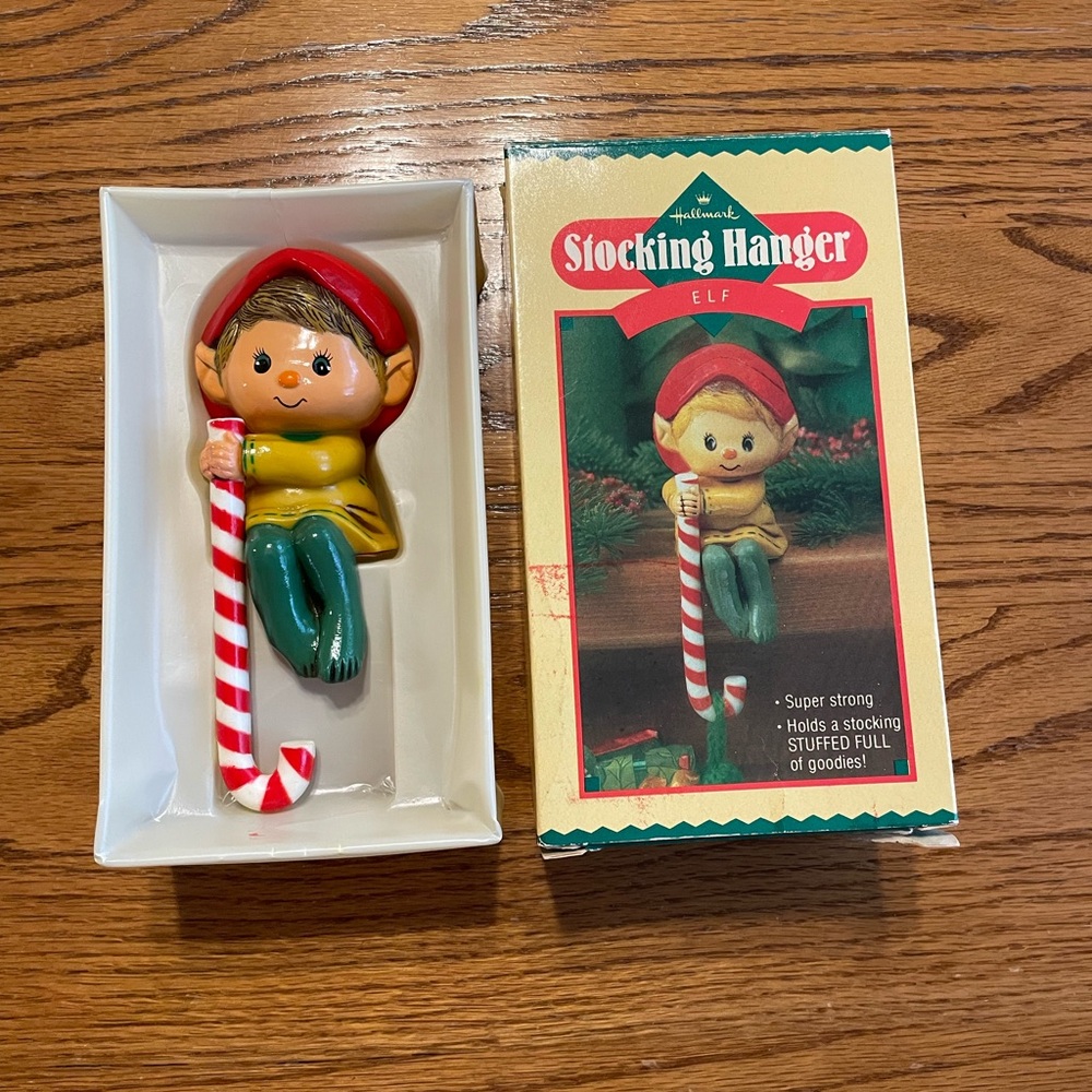 Hallmark Vintage Elf Stocking Hanger from 1984 wonderful condition-never used